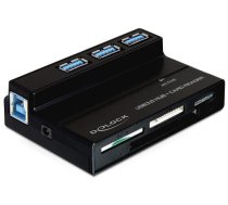 Atmiņas karšu lasītājs Delock USB 3.0 Card Reader All in 1 + 3 Port USB 3.0 Hub