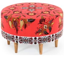 Pufs Hanah Home Como 825BLC1443, balta/sarkana, 65 cm x 65 cm x 40 cm