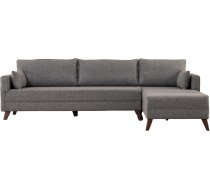 Stūra dīvāns Hanah Home Bella, pelēka, labais, 165 x 275 cm x 85 cm