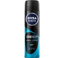 Vīriešu dezodorants Nivea Deep Black Carbon Beat, 150 ml