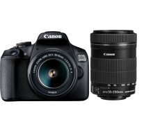 Spoguļkamera Canon EOS 2000D + EF-S 18-55mm IS II + EF-S 55-250mm IS STM
