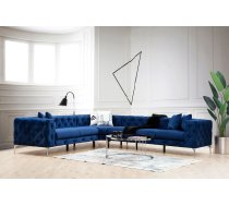 Stūra dīvāns Hanah Home Como, tumši zila, labais, 350 x 270 cm x 73 cm