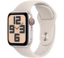 Viedais pulkstenis Apple Watch SE GPS + Cellular 40mm Starlight Aluminium Case with Starlight Sport Band - M/L, krēmkrāsa