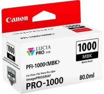 Tintes printera kasetne Canon PFI-1000MBK, melna, 80 ml