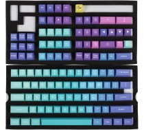 Tastatūras vāciņš Ducky PBT Double-Shot Keycap Set Afterglow 108 pcs, zila/violeta/gaiši zila