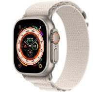 Viedais pulkstenis Apple Watch Ultra GPS + Cellular, 49mm Titanium Case with Starlight Alpine Loop - Large, titāna