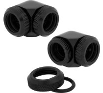 Savienojums Corsair Hydro X Series XF Hardline 90° 14mm OD Fitting Twin Pack - Black, melna, 2 gab.