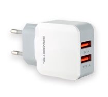 Adapteris Somostel SMS-A13, 2 x USB, 59 cm, balta/oranža, 10 W