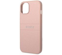 Telefona vāciņš Guess Glitter Flakes Script Metal Logo, Apple iPhone 14 Plus, rozā