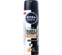 Vīriešu dezodorants Nivea Black&White Invisible, 150 ml