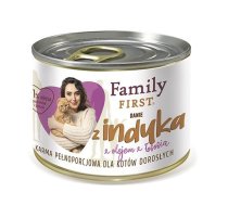 Mitrā kaķu barība Family First Adult Turkey Dish, tītara gaļa, 0.2 kg