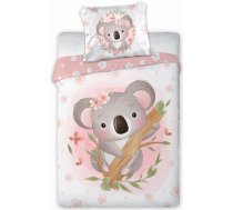 Bērnu gultas veļas komplekts PPF-20, balta/rozā, 100x135 cm