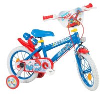 Bērnu velosipēds Toimsa Smurfs, zila/balta/sarkana, 14"
