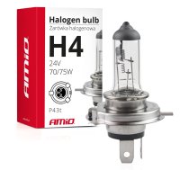 Auto spuldze AMiO H4 24V 70/75W UV filter (E4), Halogēnā spuldze, caurspīdīga/sudraba, 24 V