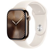 Viedais pulkstenis Apple Watch Series 10 GPS + Cellular 46mm Starlight Sport Band M/L, gold titanium