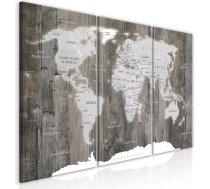 Reprodukcija Artgeist World Map: Wooden World, 120 cm x 60 cm