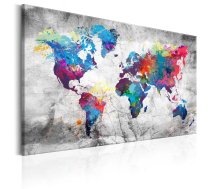 Reprodukcija Artgeist World Map: Grey Style N6631-DKPWD, 90 cm x 60 cm