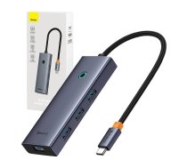 Adapteris Baseus HDMI + 4 × USB 3,0, HDMI/4 x USB 3.0/USB-C, 10 cm, 40 W