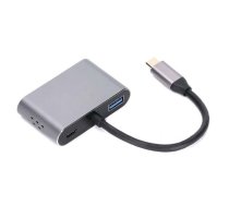 Adapteris iLike HD5 USB Type-C, HDMI / VGA / USB / USB-C, sudraba