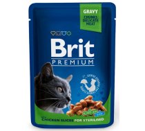 Mitrā kaķu barība Brit Premium Chicken Slices Sterilised, vistas gaļa, 0.1 kg