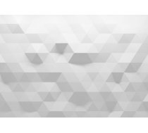 Fototapete Artgeist Harmony Of Triangles - Geometric Illusion Of Grey And White Elements, 100 cm x 70 cm