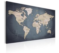 Reprodukcija Artgeist World Map: Shades of Grey N5895-DK, 90 cm x 60 cm