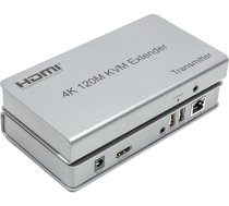 Pagarinātājs Extra Digital HDMI Cat5e/Cat6 Extender 4K@120m HDMI in/HDMI out/3.5mm/USB/RJ-45 female, HDMI out/3.5mm/2 x USB/RJ-45 female, pelēka