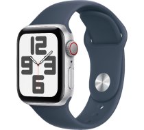 Viedais pulkstenis Apple Watch SE GPS + Cellular 40mm Silver Aluminium Case with Storm Blue Sport Band - S/M, sudraba