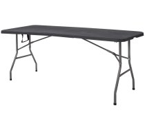 Kempinga galds Springos Catering Table GF0052, melna, 1550 cm x 750 cm x 750 cm