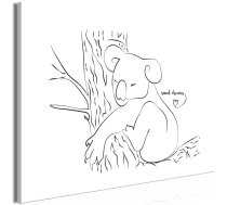 Reprodukcija Artgeist Quiet Charm Of Nature - Sleeping Koala In Black And White, 120 cm x 80 cm