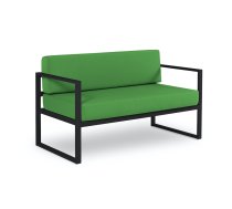 Dārza dīvāns Calme Jardin Nicea CAL_2S_83_F2_NICEA5, antracīta/zaļa, 65 cm x 130 cm x 76 cm