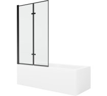 Vannas ar sieniņu, brīvi novietots Mexen Cubik Black Frame, 170 cm x 70 cm x 40 cm, taisnstūra