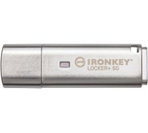 USB zibatmiņa Kingston IronKey Locker+ IKLP50/16GB, sudraba, 32 GB