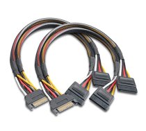 Kabelis Akasa SATA male - SATA female 2pcs 15 pin SATA male, 15 pin SATA female, 0.3 m, daudzkrāsaina