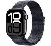 Viedais pulkstenis Apple Watch Series 10 GPS + Cellular 42mm Jet Case Ink Sport Loop, black aluminium