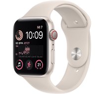 Viedais pulkstenis Apple Watch SE GPS + Cellular (2nd Gen) 44mm Starlight Aluminium Case with Starlight Sport Band - Regular, gaiši brūna