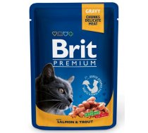 Mitrā kaķu barība Brit Premium Salmon & Trout, zivs/lasis/forele, 0.1 kg