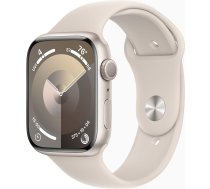 Viedais pulkstenis Apple Watch Series 9 GPS, 45mm Starlight Aluminium Starlight Sport Band M/L, bēša
