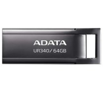 USB zibatmiņa A-Data UR340, pelēka, 64 GB