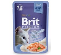 Mitrā kaķu barība Brit Premium Salmon Fillets In Jelly, lasis, 0.085 kg