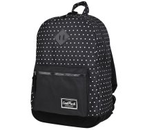 Mugursoma CoolPack Black Dots, balta/melna, 30 cm x 14.5 cm x 45 cm