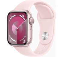 Viedais pulkstenis Apple Watch Series 9 GPS, 41mm Pink Aluminium Light Pink Sport Band M/L, rozā