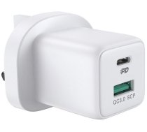 Telefona lādētājs Joyroom L-QP303, USB/USB Type-C, balta, 30 W