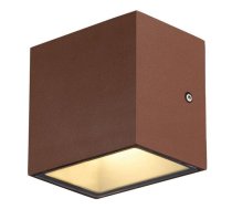 Āra sienas lampa SLV Sitra Cube, 10W, LED, IP44, brūna, 11.5 cm x 11 cm