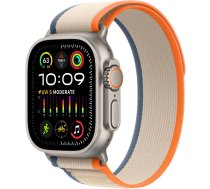 Viedais pulkstenis Apple Watch Ultra 2 GPS + Cellular, 49mm Titanium Orange/Beige Trail Loop S/M LV/EE, titāna