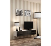 TV galds Cama Meble Vigo 140, balta/melna/pelēka, 140 cm x 30 cm x 40 cm