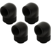 Savienojums XSPC G1/4, 90 Degree Rotary Fitting V2 - Black, melna, 4 gab.