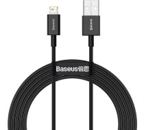 Kabelis Baseus BSU2659BLK, USB Type C/Lightning, 200 cm, melna
