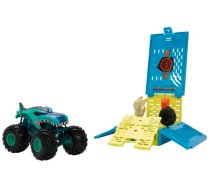 Transporta rotaļlietu komplekts Mattel Hot Wheels Monster Trucks Mega-Wrex Crash Cage HNC29, daudzkrāsaina
