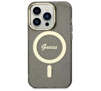 Telefona vāciņš Guess Glitter Gold MagSafe GUHMN61HCMCGK, Apple iPhone 11, zelta/melna
